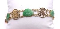 Armreif 585 Gold Buddha Jade 19 cm - Bild 4