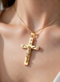 Kreuzanhänger 750 Gold mit 0,6 ct Diamant - Bild 2