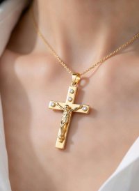 Kreuzanhänger 750 Gold mit 0,6 ct Diamant - Bild 4