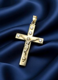 Kreuzanhänger 750 Gold mit 0,6 ct Diamant - Bild 6