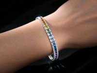 Armreif 750 Gold mit Diamant & Saphir - Bild 1