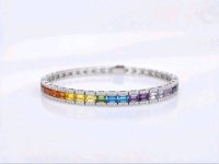 Armreif 750 Gold mit Diamant & Saphir - Bild 2
