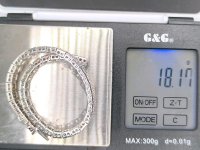 Armreif 750 Gold mit Diamant & Saphir - Bild 4