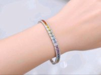 Armreif 750 Gold mit Diamant & Saphir - Bild 5