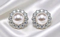 Ohrringe Stecker 750 Gold 1,2 ct Diamant Perle - Bild 5