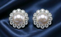 Ohrringe Stecker 750 Gold 1,2 ct Diamant Perle - Bild 8