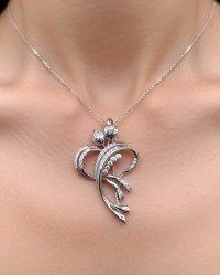 Anhänger 750 Gold Blume 0,67 ct Diamant - Bild 8
