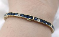 Armband 585 Gold Diamanten 0,3ct Saphire 6ct - Bild 1