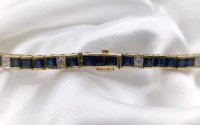 Armband 585 Gold Diamanten 0,3ct Saphire 6ct - Bild 4