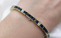 Armband 585 Gold Diamanten 0,3ct Saphire 6ct - Bild 5