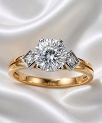 Verlobungsring 750 Gold mit 0,74 ct Diamant - Bild 1