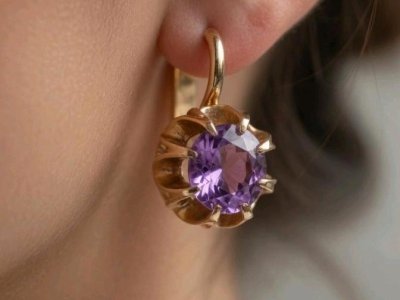 Ohrringe 585 Rotgold Stecker Creolen Kunzit