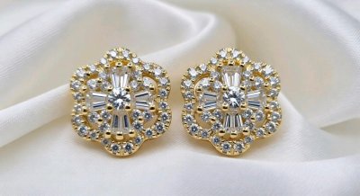 Ohrringe 750 Gold 0,8 ct Diamant F-H/VVS