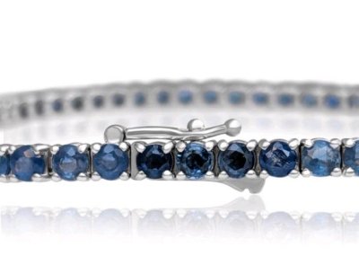 Tennisarmband 585 Gold 8,83 ct Saphir