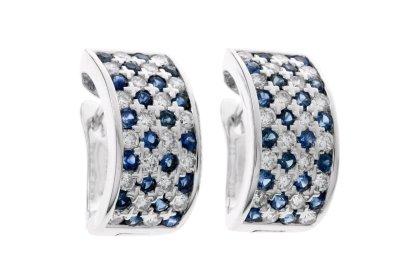 Creolen 750 Gold Diamant Saphir 1,2 ct