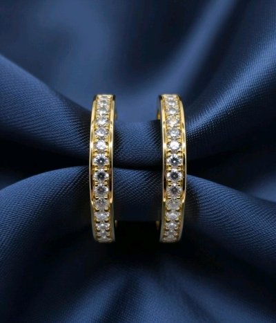 Creolen 585 Gelbgold mit 0,19 ct Diamant F-H VVS