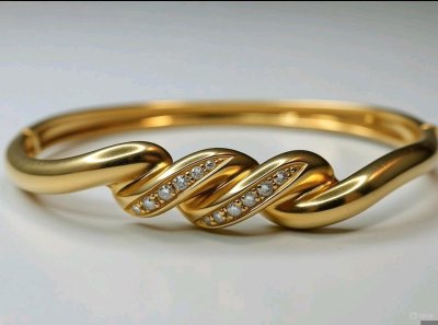 Armreif 585 Gelbgold mit 0,45 ct Diamant