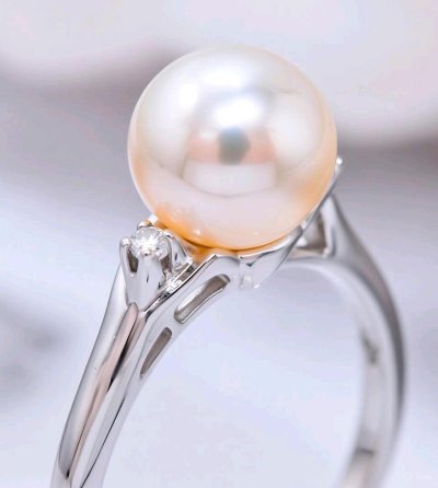Verlobungsring 750 Gold Perle Diamant
