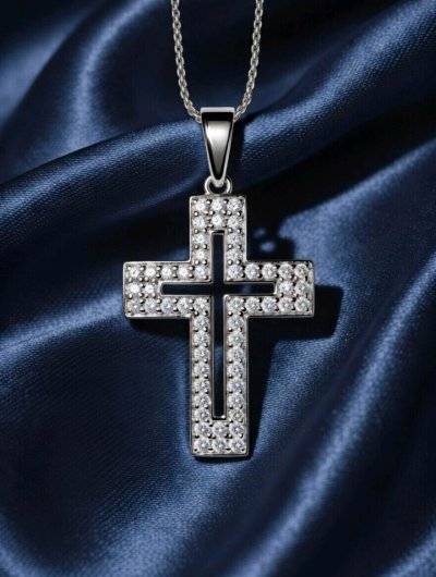 Kreuz-Anhänger 585 Gold Diamant 0,25 ct VVS