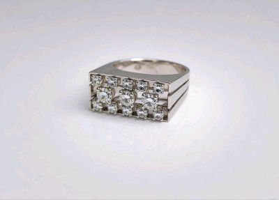 Siegelring 750 Gold mit 0,8 ct Diamant
