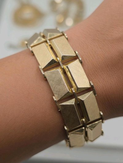 Armreif 585 Gelbgold 14 Karat Massiv Breit