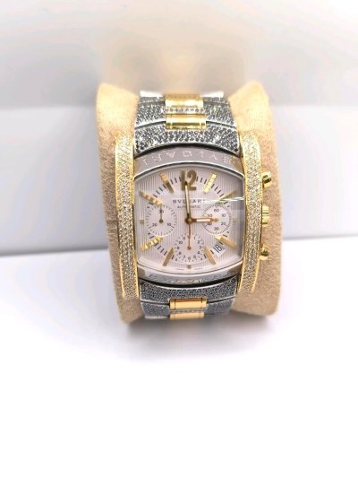 Bulgari Assioma Ring Gold Stahl Diamanten