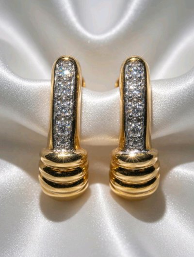 Ohrringe 585 Gold 0,5 ct Diamant Stecker Creolen