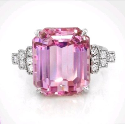 Verlobungsring 585 Gold Kunzit 19,88 ct Diamant