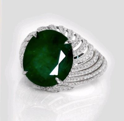 Verlobungsring 585 Gold Smaragd Diamant 7,88 ct