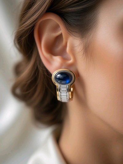 Ohrringe 750 Gold Diamant Saphir