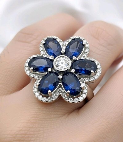 Ring 585 Gelbgold Saphir 1,2 ct Diamant 0,4 ct