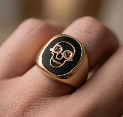Siegelring 585 Gelbgold Onix Lagenstein Diamant