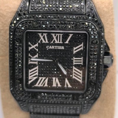 Cartier Santos 100 Ring schwarze Diamanten