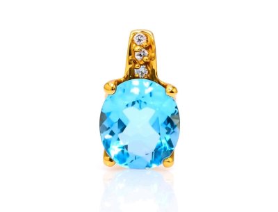 Anhänger 750 Gold Aquamarin Diamant 0,13ct