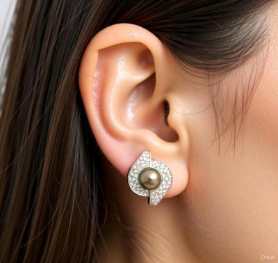 Ohrringe 750 Gold Tahitiperle 2,2 ct Diamant