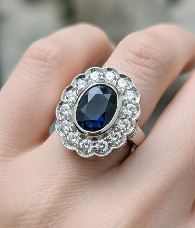 Goldring 585/14K Diamant 1ct G-H & Saphir