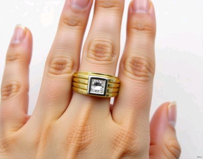Siegelring 585 Gold mit 0,55 ct Diamant