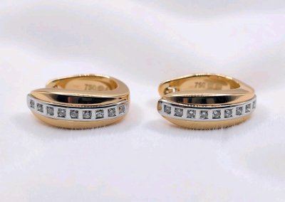Creolen Ohrringe 750 Gold Diamant 0,18 ct