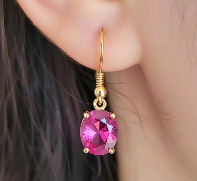 Ohrringe 750 Gold Creolen Rubin 7,86 ct