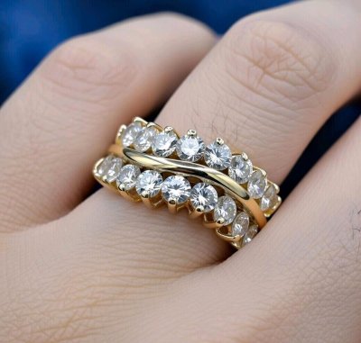 Infinity Memorie Ring 585 Gold 1ct Diamant H-J