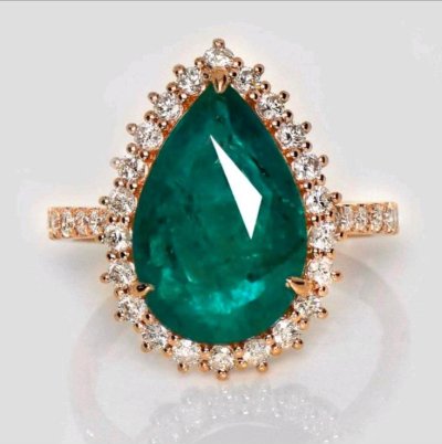 Verlobungsring 585 Gold Smaragd Diamant 4,49 ct