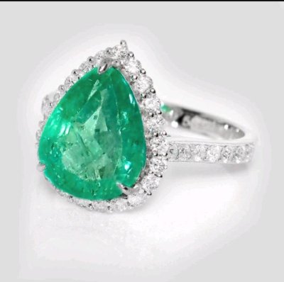 Ring 585 Gold Smaragd 4,27 ct Diamant