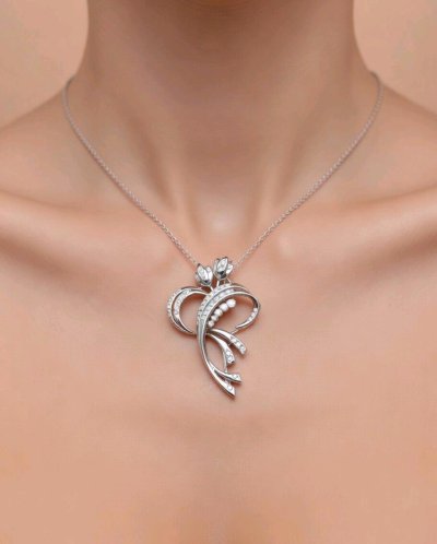 Anhänger 750 Gold Blume 0,67 ct Diamant