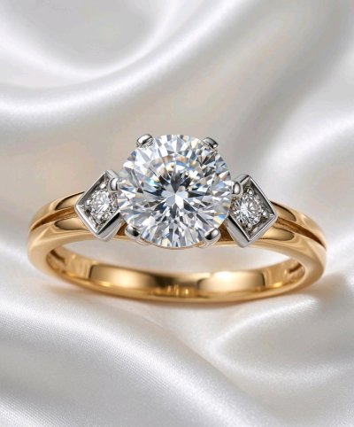 Verlobungsring 750 Gold mit 0,74 ct Diamant